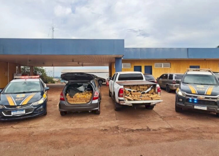Veículos abarrotados com maconha são apreendidos após perseguição