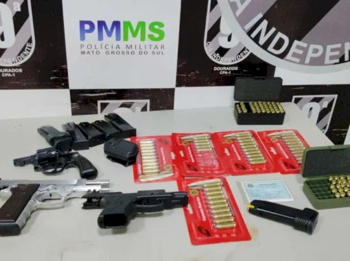 Sargento é preso com armas após agredir esposa em Dourados