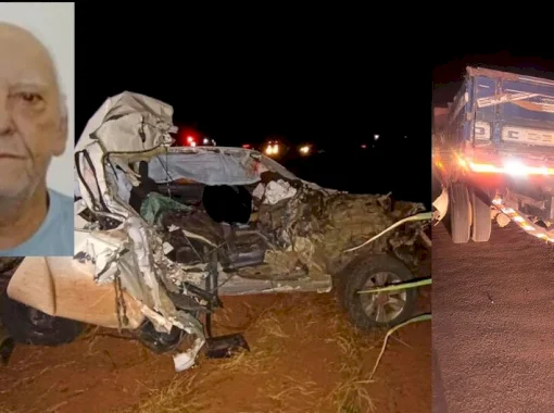 Pecuarista morre ao bater caminhonete na traseira de caminhão na BR-262 (vídeo)