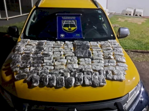 PM Rodoviária apreende 16,4 quilos de haxixe marroquino presos ao corpo de passageira