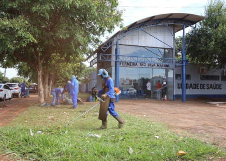 Mutirão une secretarias municipais para limpar e revitalizar postos de saúde