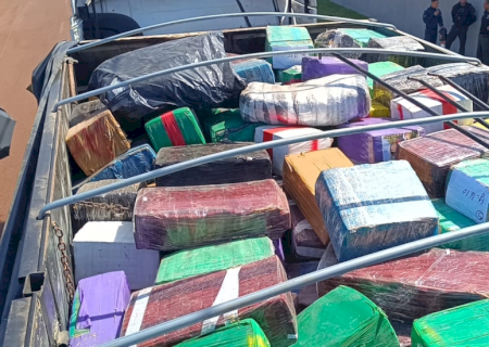 Ação conjunta apreende 10t de maconha em carreta na BR-163