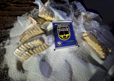 Caminhão tomba e polícia apreende R$ 13,5 milhões em drogas na MS-040