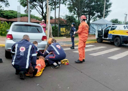 Motociclista fica em estado grave após colisão com carro no Jardim Flórida