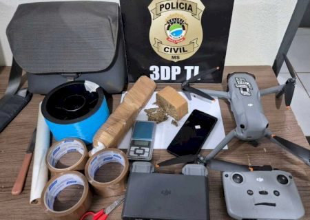 Foragido é preso com drogas e drone que seria usado para lançar entorpecentes em presídios